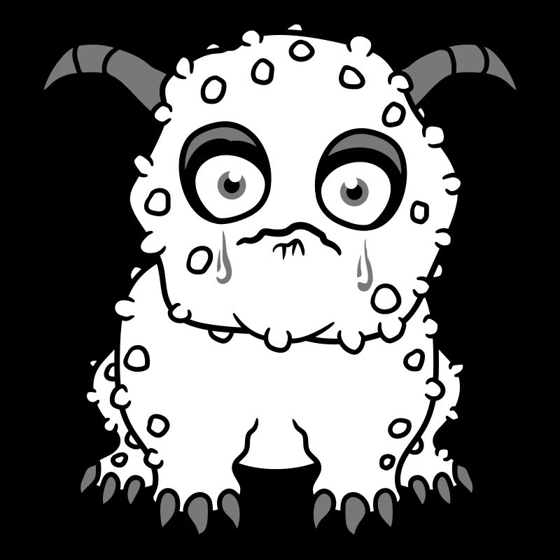 triste petit monstre mignon mignon malheureux