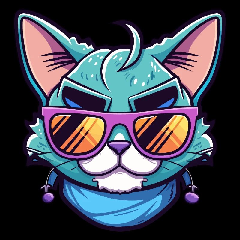 Chat cool avec des lunettes de soleil