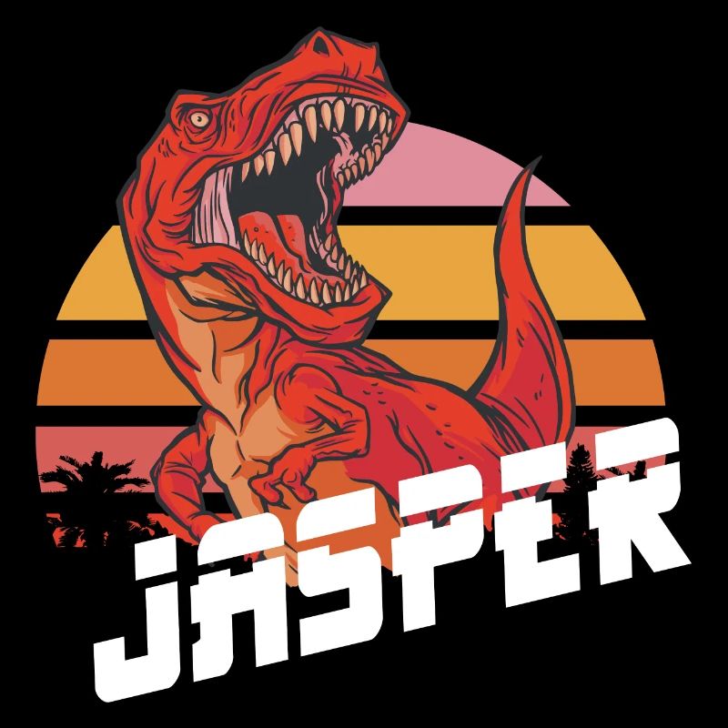 JASPER - Beautiful boy name with T-REX Dino