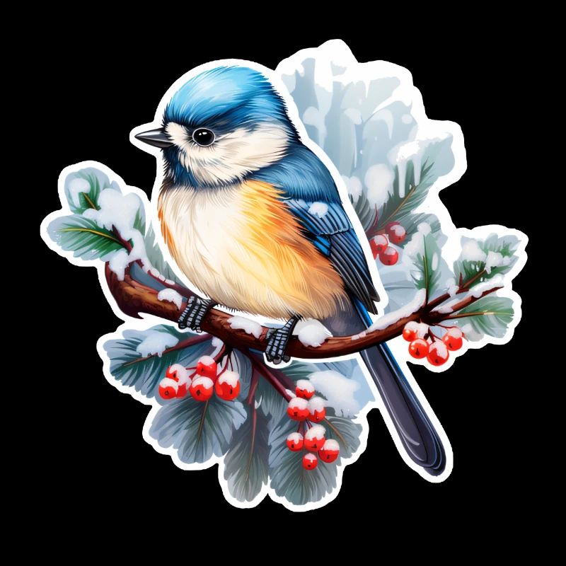 Blaumeise im Winter