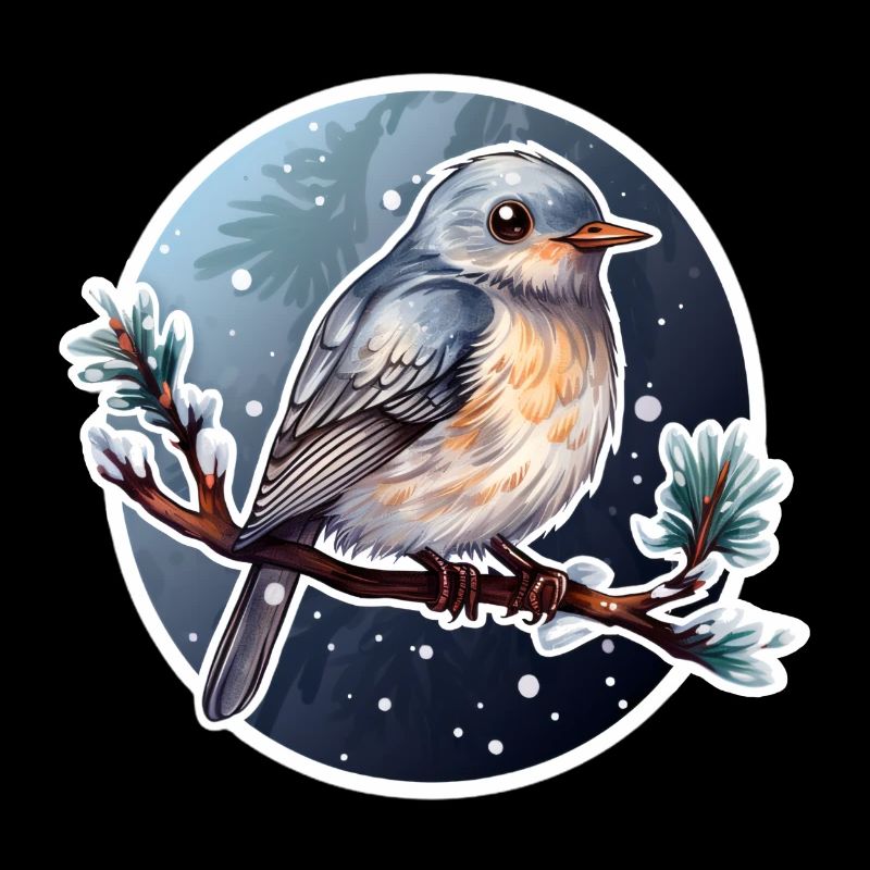 Cute bird in winter