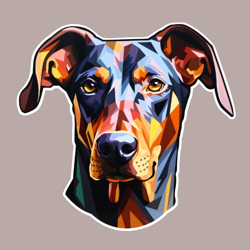 Doberman Head Psychedelic