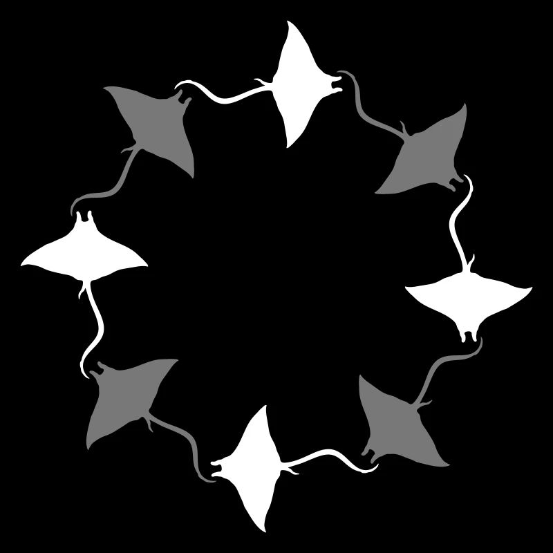 ring pattern circle stingray swim diving