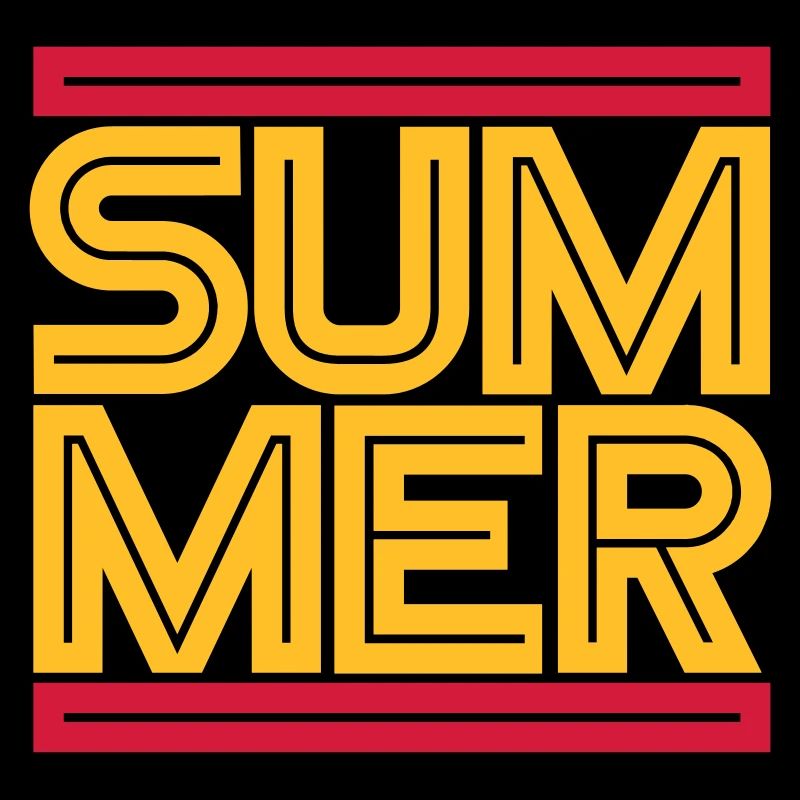 Red bars summer design logo palm text water