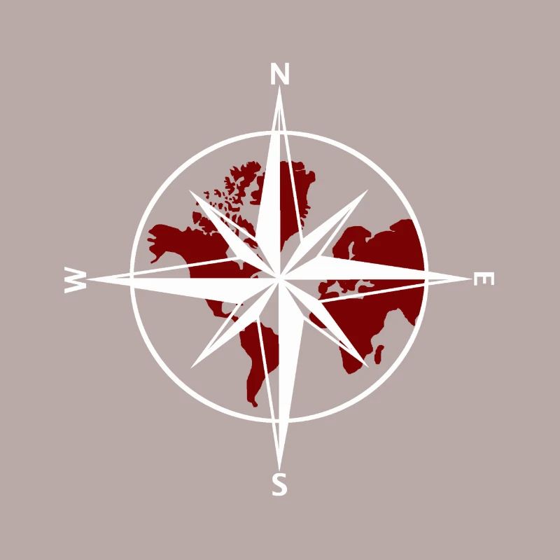 Compass white-red