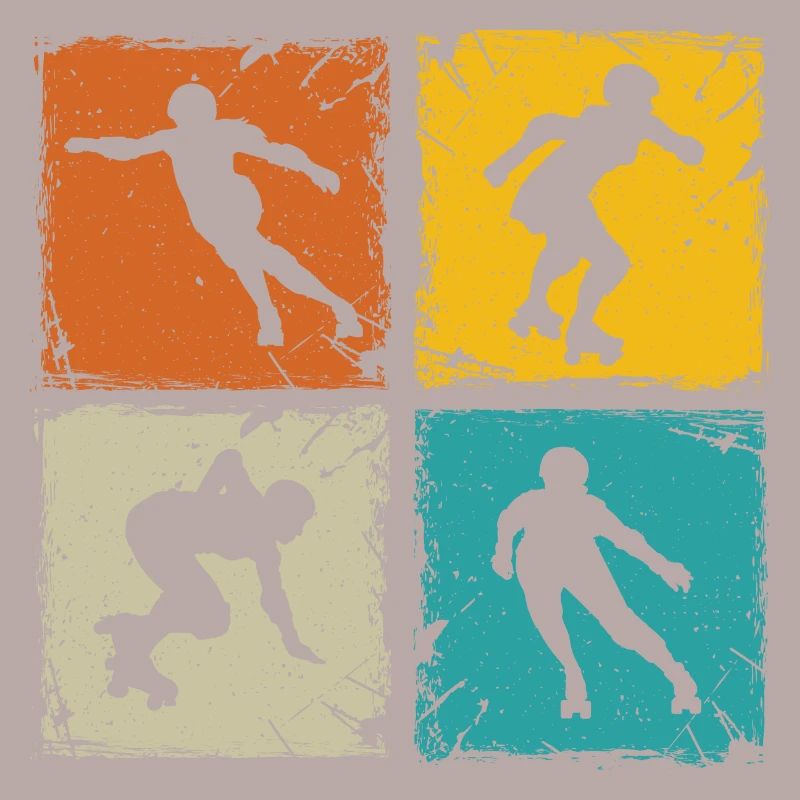Roller derby retro squares unique roller derby