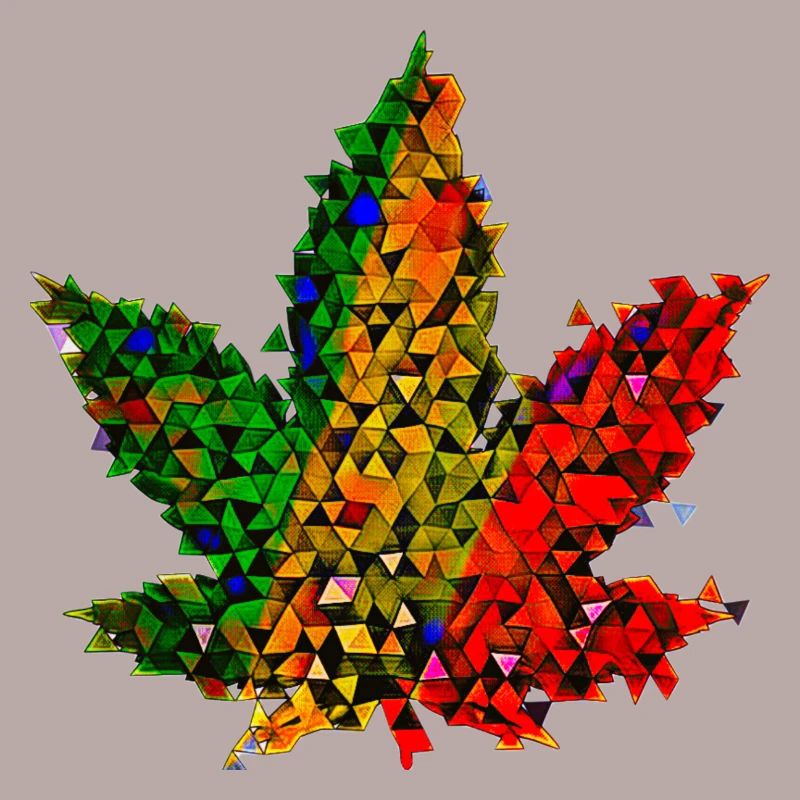 🥦 Feuille de chanvre - Low Poly - Version 🥦 Reggae Weed