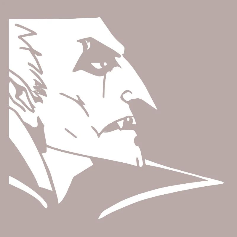 Vampire de profil gravure sur bois