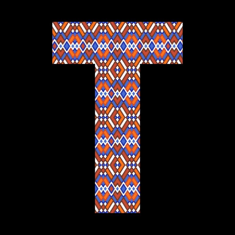 Monogram Letter T- geometric pattern