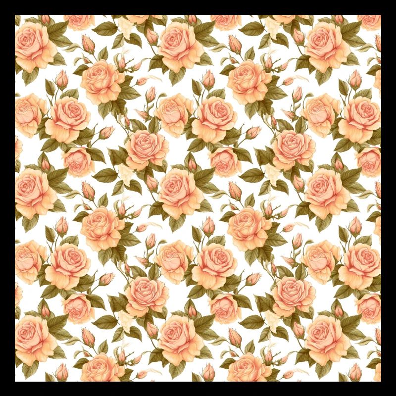 Roses Seamless Pattern Beautiful Elegant Aesthetic