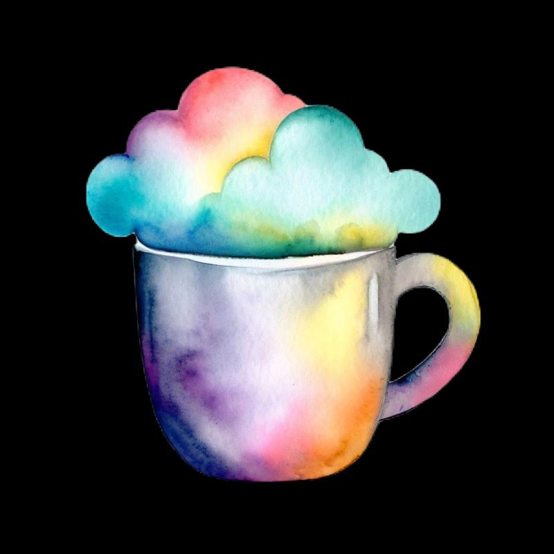 Café arc-en-ciel avec un nuage