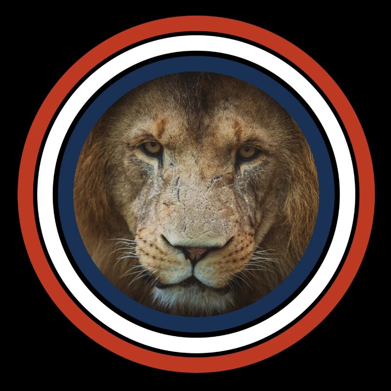 Cercles de couleur de lion rouge blanc bleu