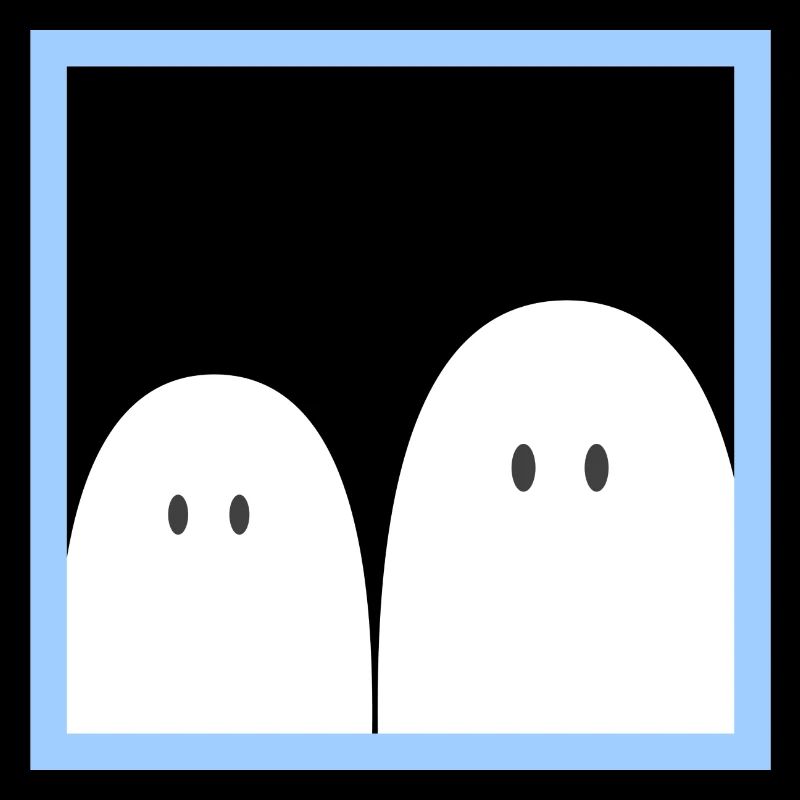 Ghost in a blue frame