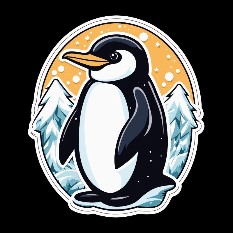 Illustration de Noël pingouin
