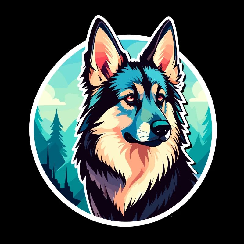 German Shepherd Illustration