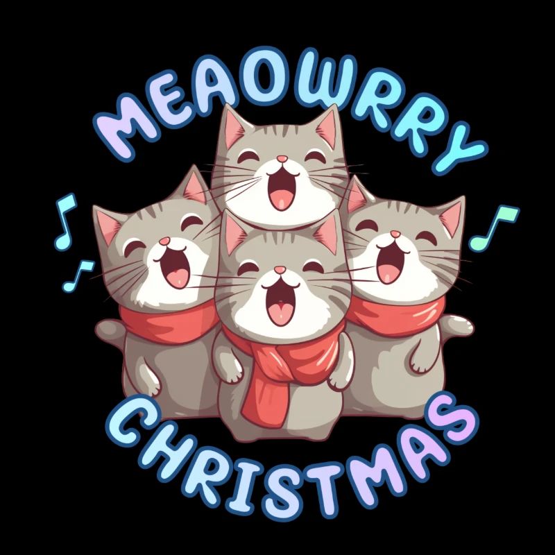 Weihnachtskätzchen singen Weihnachtslieder