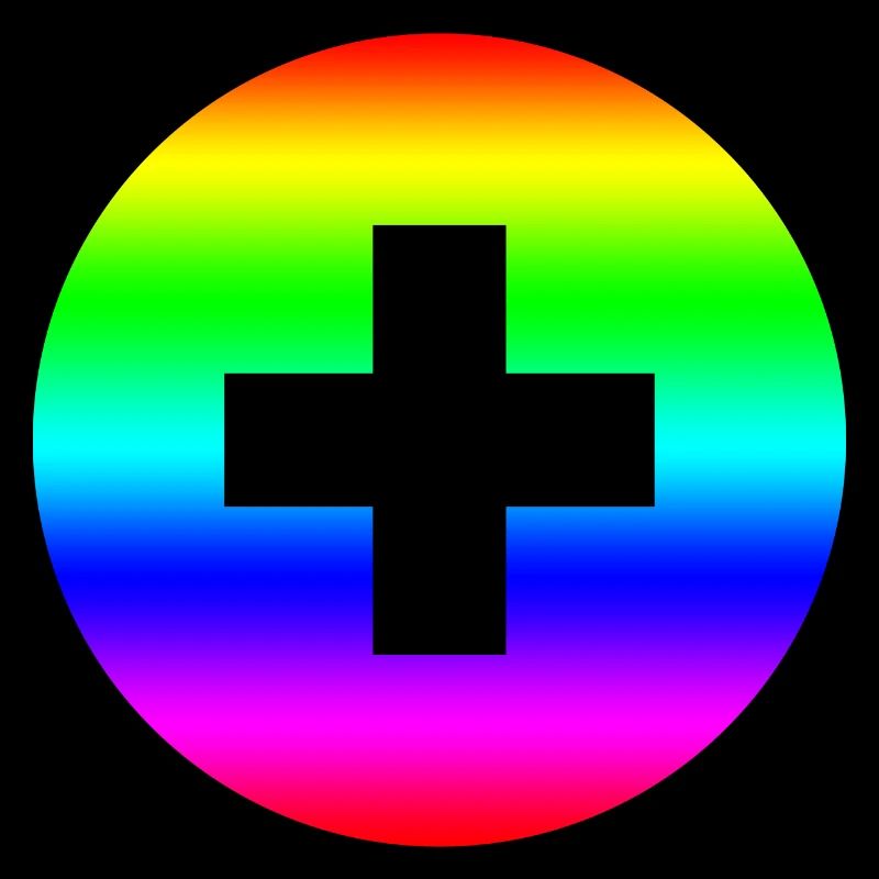 Runder Regenbogen plus Kreuz