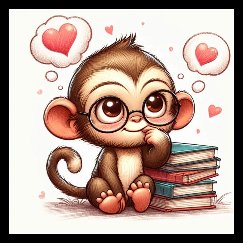 Affe mit Buch