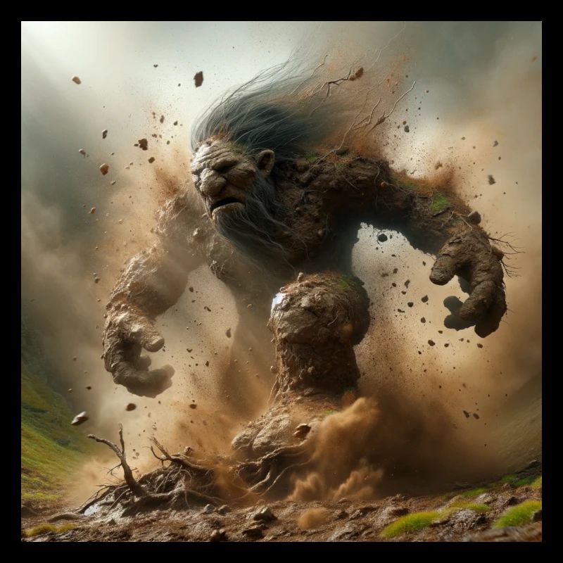Troll emerging from the earth