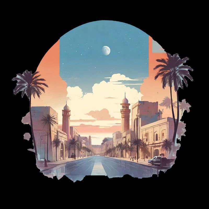 Minimalistisches Design einer arabischen Stadt