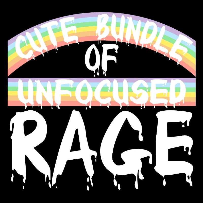 Drôle Mignon Bundle De Rage Non Focalisée Arc-en-Ciel Goth