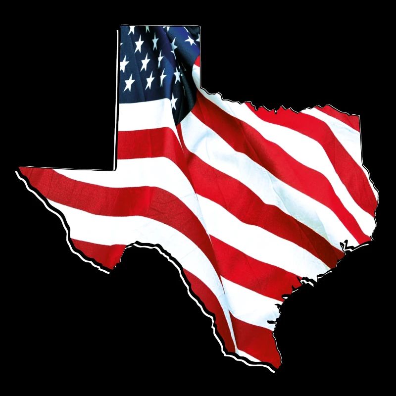 USA Flag in Texas State Map