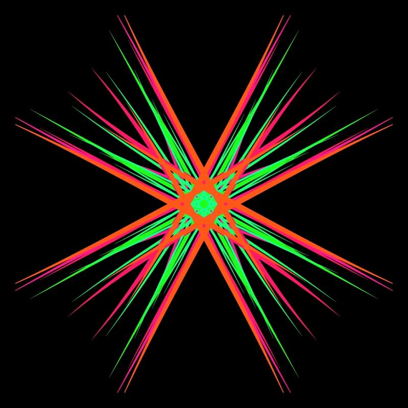 Étoile composée de plusieurs couleurs vives