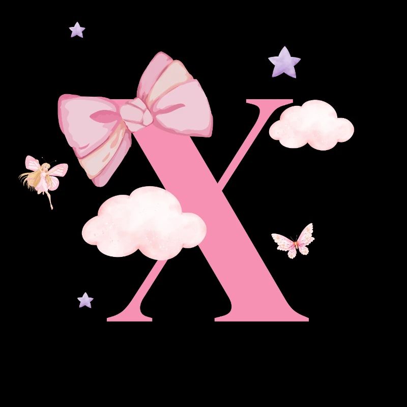 Buchstabe x Rosa Wolken