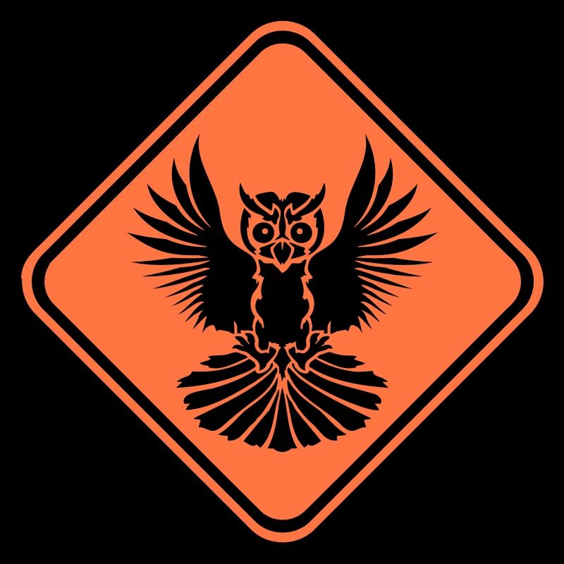 Owl Warning Danger Zone Sign Note Attention