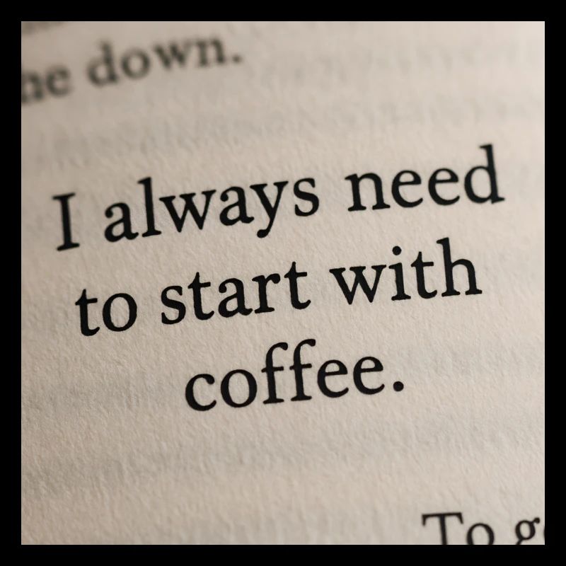 Buchseite - Ich beginne immer mit Kaffee