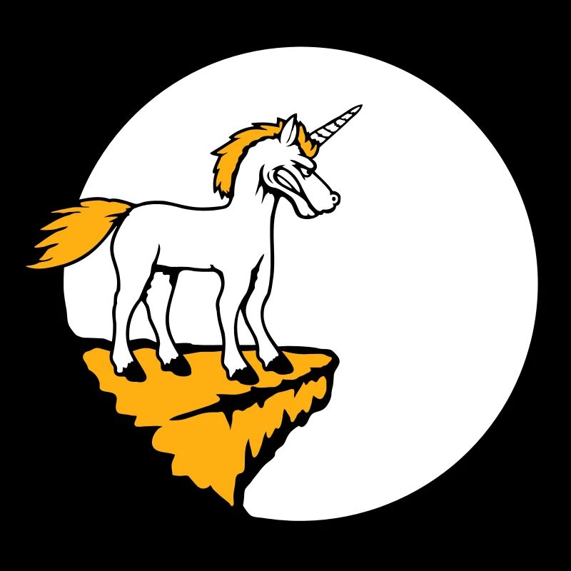 Einhorn Klippe Mond Böse Wütend Schlechte Laune