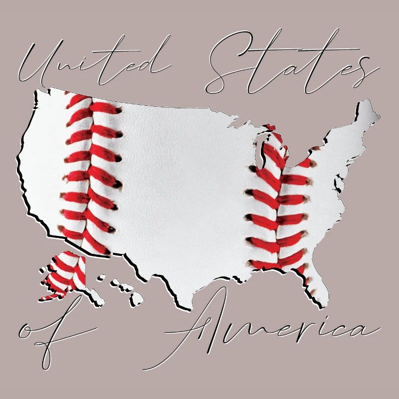 USA | echter Baseball | Landkarte Script