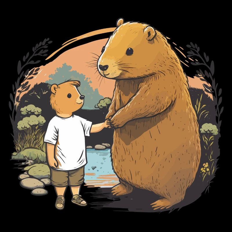 Capybara Mama und Kind Muttertag
