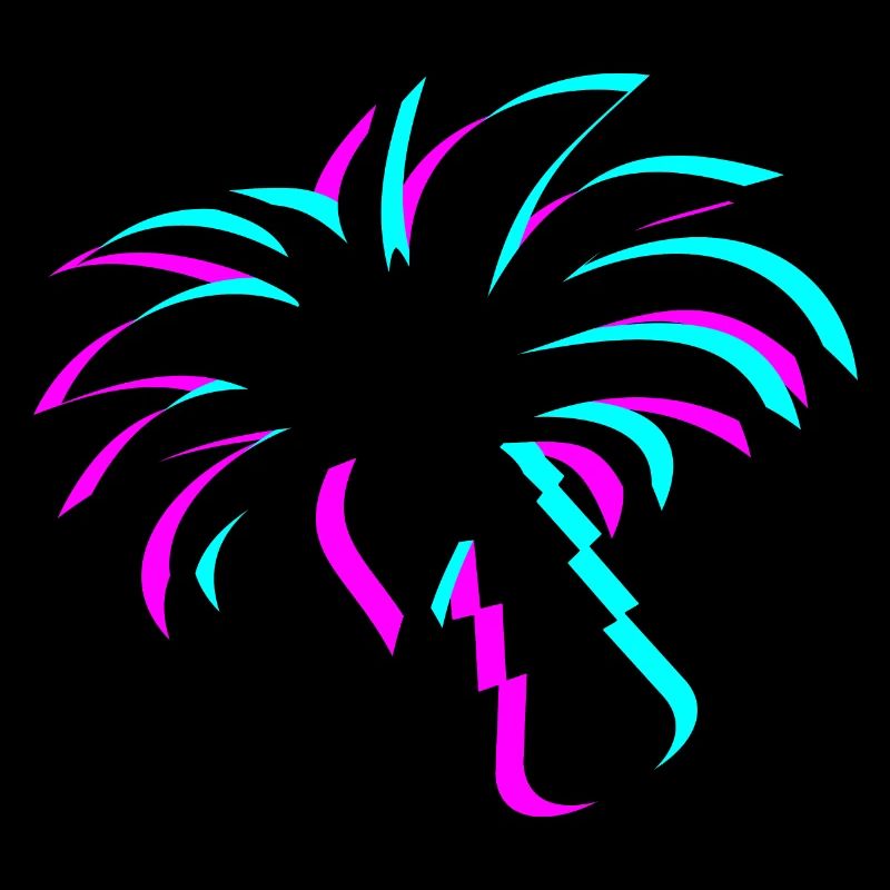 Neon Paradise: Silhouette de palmier UV Glow