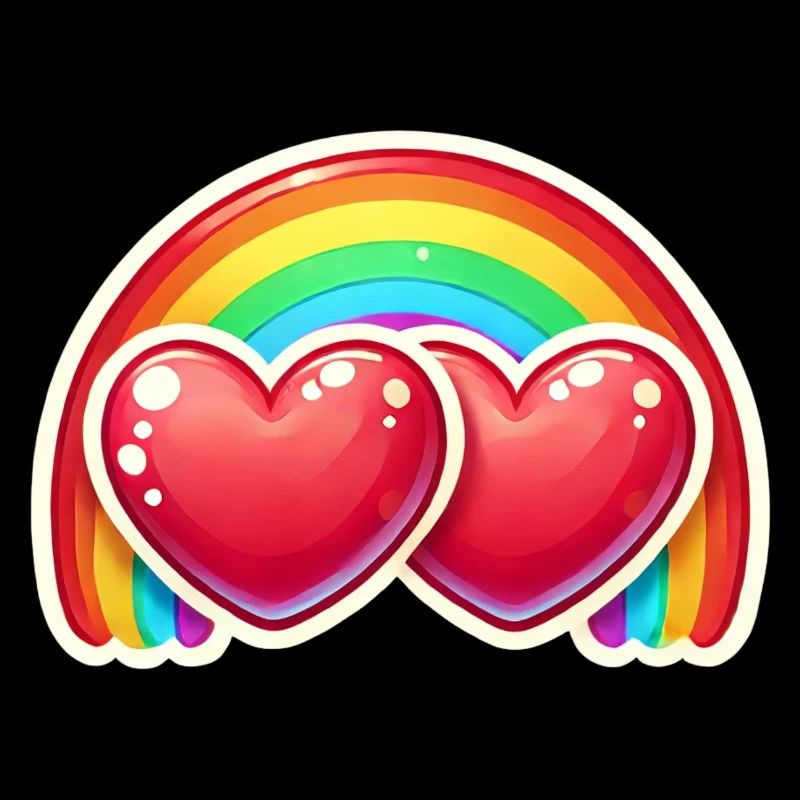 Herzen mit Regenbogen