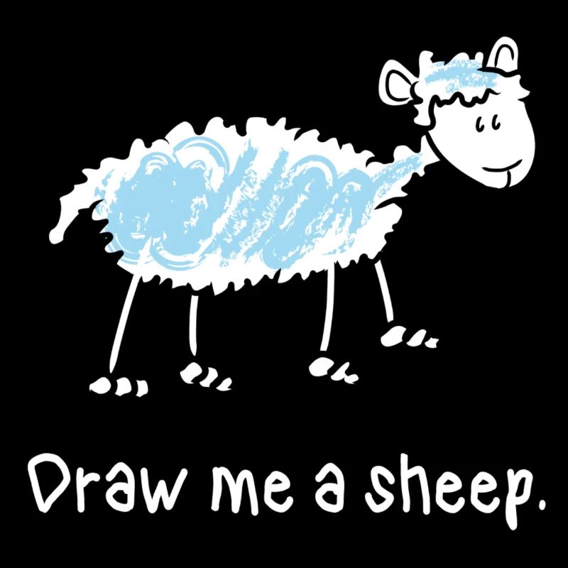Draw me a sheep (dark background Tshirt)