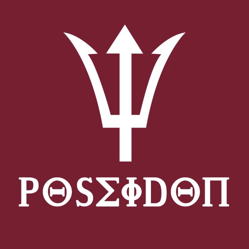 Poseidon design with trident gift idea white