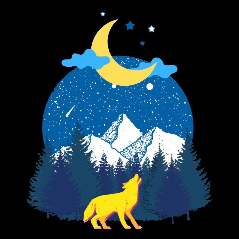 Winterträume! Der Wolf und der Mond