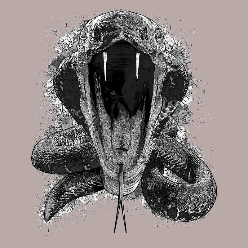 ANGRY Cobra - Impression Noir & Blanc