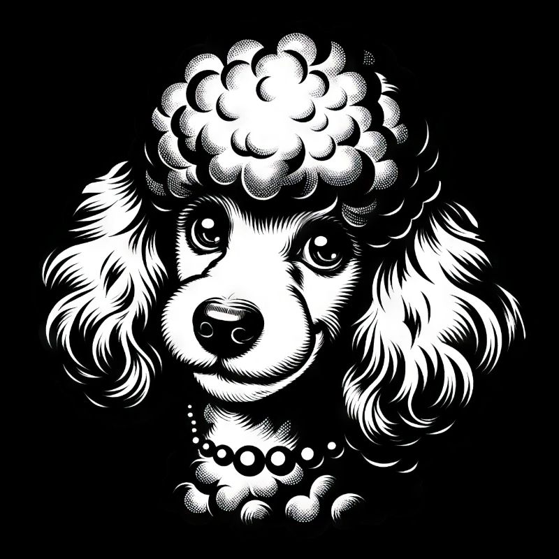 Dessin au crayon de caniche mignon