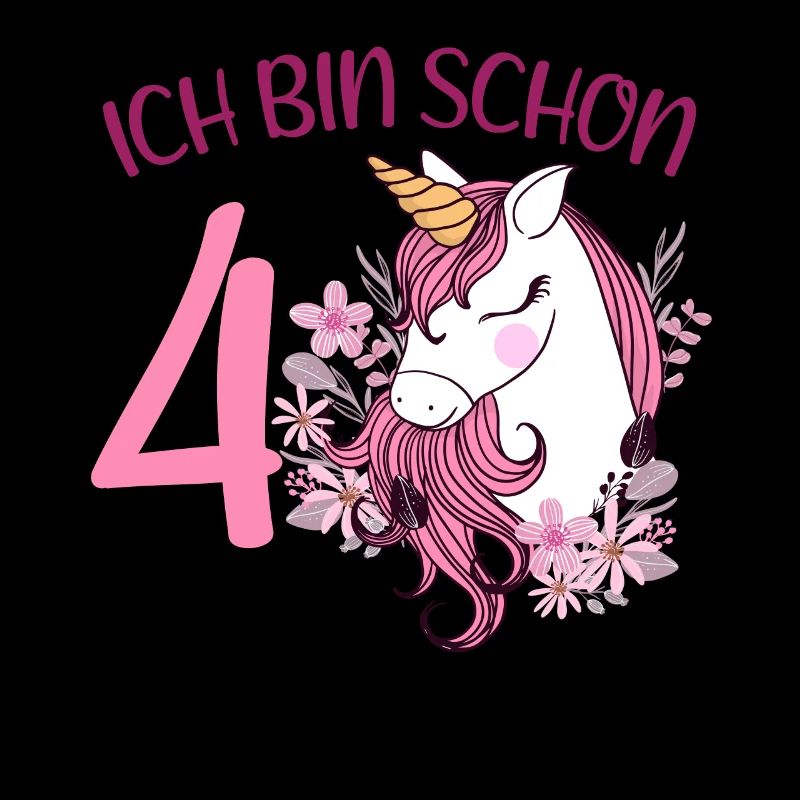 4. Geburtstag Mädchen 4 Jahre Pferd Pferde Einhorn