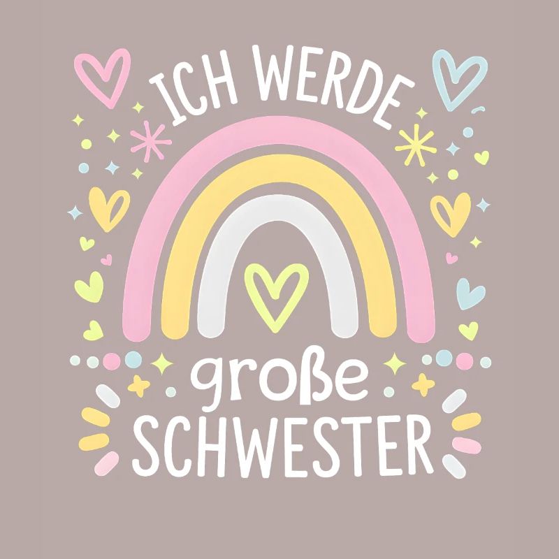 Ich Werde Große Schwester Regenbogen Boho