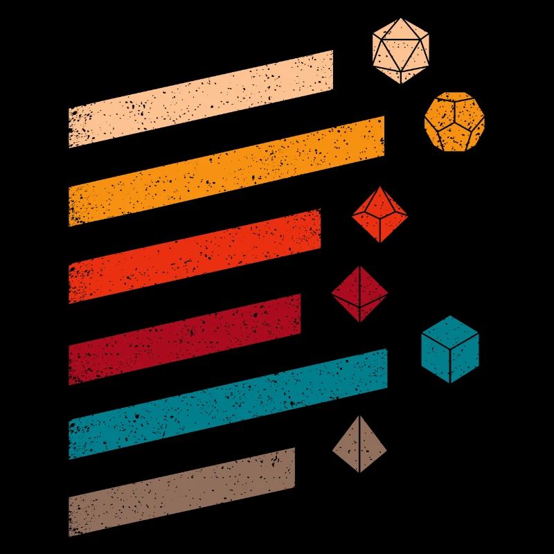 Vintage Polyhedral D20 Dice Set Nerdy Minimalist