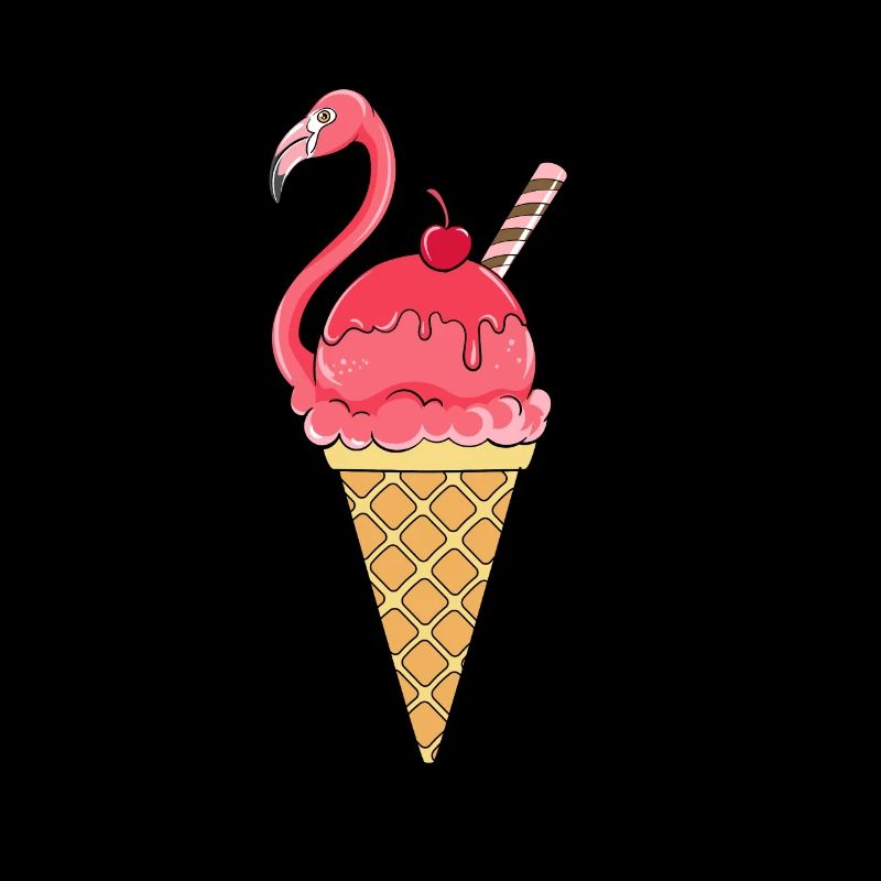 Flamingo Eis Eiswaffel Eiscream Rosa
