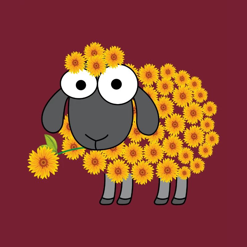 Conception de fleur de mouton pour un amoureux des moutons