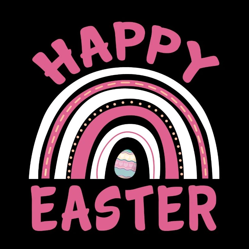 Happy Easter Women Girls Cute Easter Egg Rainbow