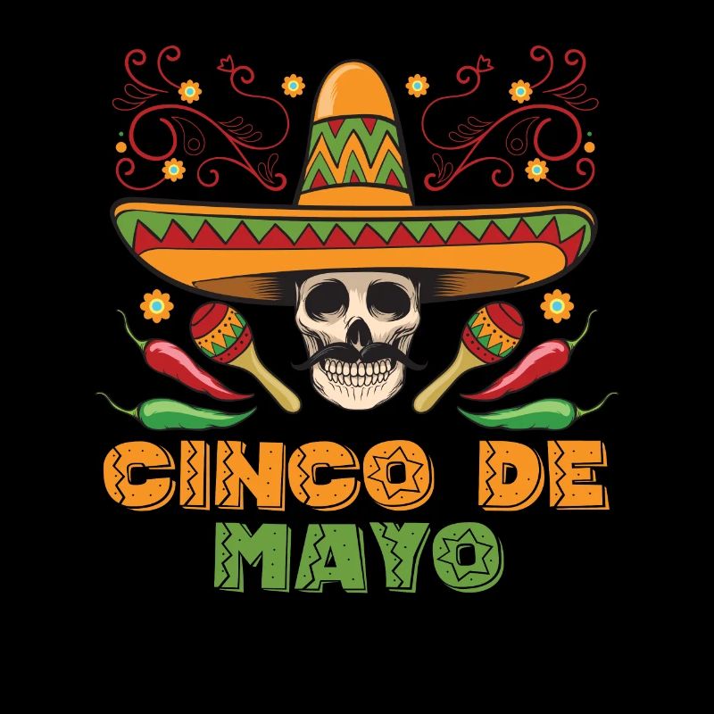 Crâne de Sombrero Mexicain Cinco De Mayo