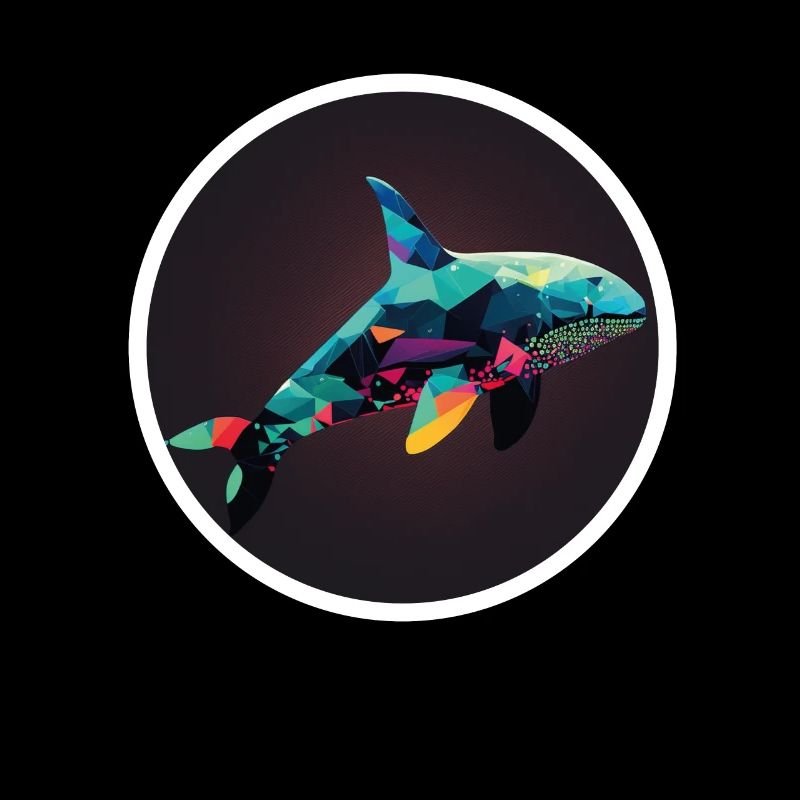 Whale Orca Polygon Geometric Underwater World Ocean