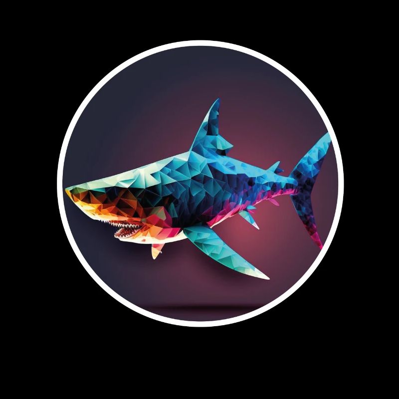 Shark Orca Polygon Geometric Underwater World Ocean