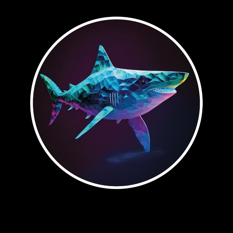Shark Orca Polygon Geometric Underwater World Ocean